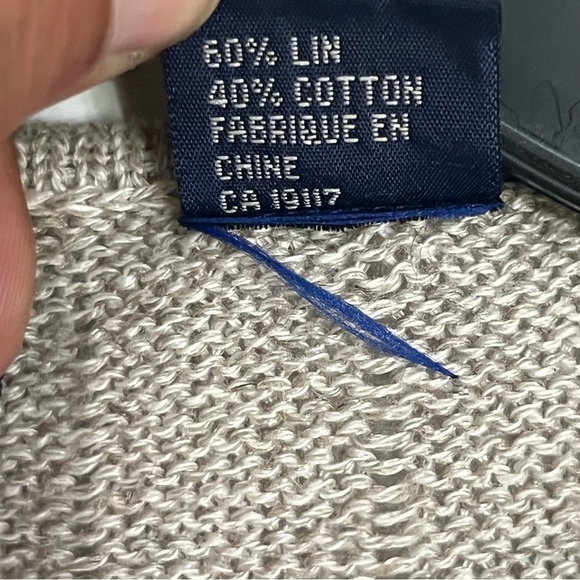 Vintage 90s Beige Linen Floral Cozy Cottagecore Knit Grandma Sweater Vest Small - Picture 8 of 12